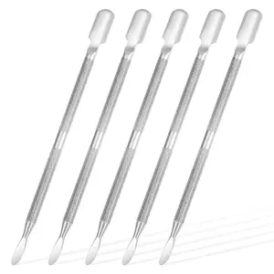 5 Pcs Dual-Sided Cuticle Pusher Set, Professional Stainless Steel Nail Care Tools for Manicure & Pedicure, Cuticle Pusher Tool for Salon & Home Manicure, Professional Cuticles Pushers