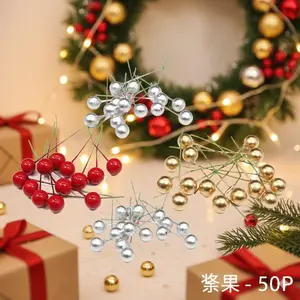 DIY Christmas Wreath Kit with Artificial Red Berries, Berry Garland Craft Supplies, Faux Fruit Decor for Tree, Holiday Party Decoration, Berry Vine Arrangement for Festive Home Decor