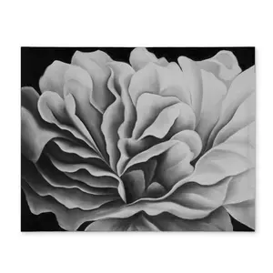 360 stand Rectangular Floral Print Placemat, 14x18 in Standard Size, Aesthetic Classic Black & White Botanical Design, Easy Care Kitchen Tableware for Home Decor, CPPM1418BFNTKH