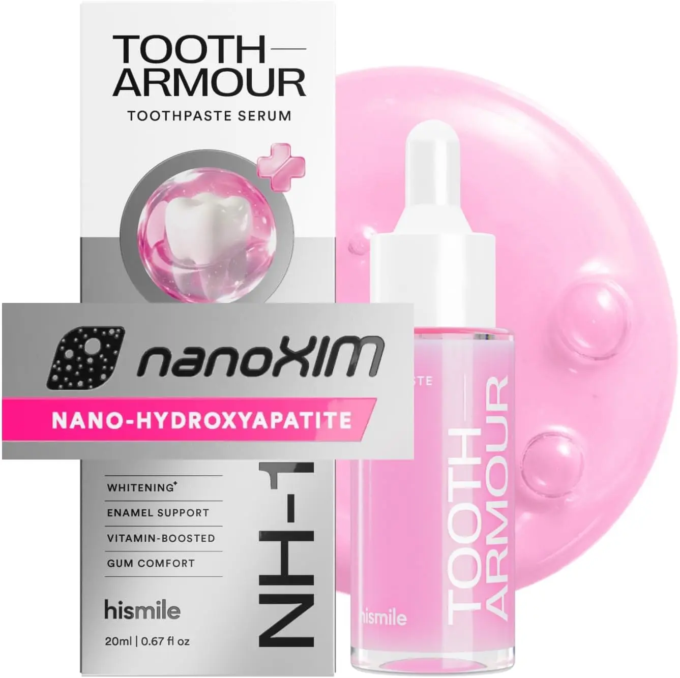 Hismile Tooth Armor™ Nano-Hydroxyapatite Remineralizing Toothpaste – Enamel Repair, Sensitivity Relief, Whitening & Cavity Protection | 20 ml