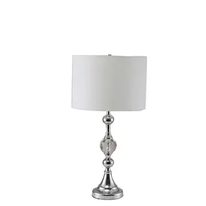 YYDS 29.5" Tall Metal Table Lamp" Leona" with Chrome finish and Crystal Accents