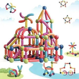 Magnetic Building Block Set, Educational Puzzle Toy, Stem Stacking Toy, Creative Model Combination Kit, Suitable for Boys & Girls, Magnetic Construction Set