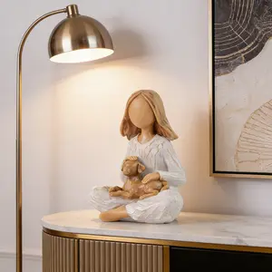 Resin Willow Carving Figurines|Statues Of A Girl And Her Dog|Remember Their Friendship|dog Memorial Items|Beautiful Home Decor Gift, Resin Crafts Collectible Dolls, Birthday Gift, Festival Gift