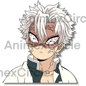 Sanemi Shinazugawa Waterproof Holographic Vinyl Sticker - Weather Resistant