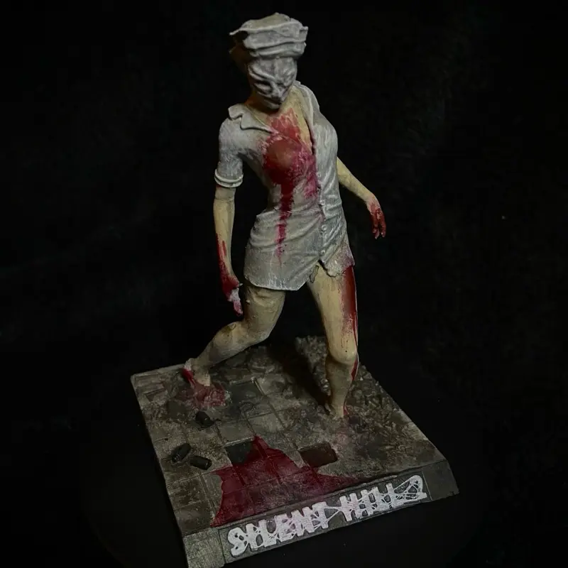 Silent Hill 2 Remake Nurse Figure Movie Hand-Painted Custom 3D Resin Printed Collectible Horror Video Game Statue for Collector's