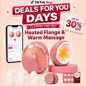 [Live Only] Momcozy Wellness 1 Wearable Breast Pump, Warm-Massage Hands-Free Pump with Heated Flange&Simulated Massage for Comfortable Breastfeeding&Let-Down, App-Controlled, 4 Modes 12 Levels, 180ml/6oz C