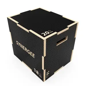 Synergee Non-Slip 3-in-1 Wood Plyo Boxes