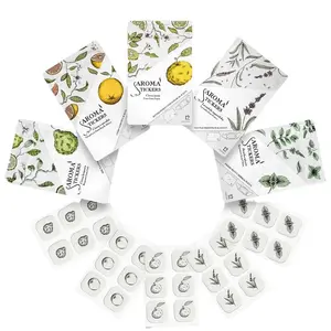 Aroma Stickers - Essentail oil infused - Diffuser sticker for your mood boost and relaxation - 100% Natural Essential Oils - Aromatherapy Scented Sticker - All in One 5 Packs