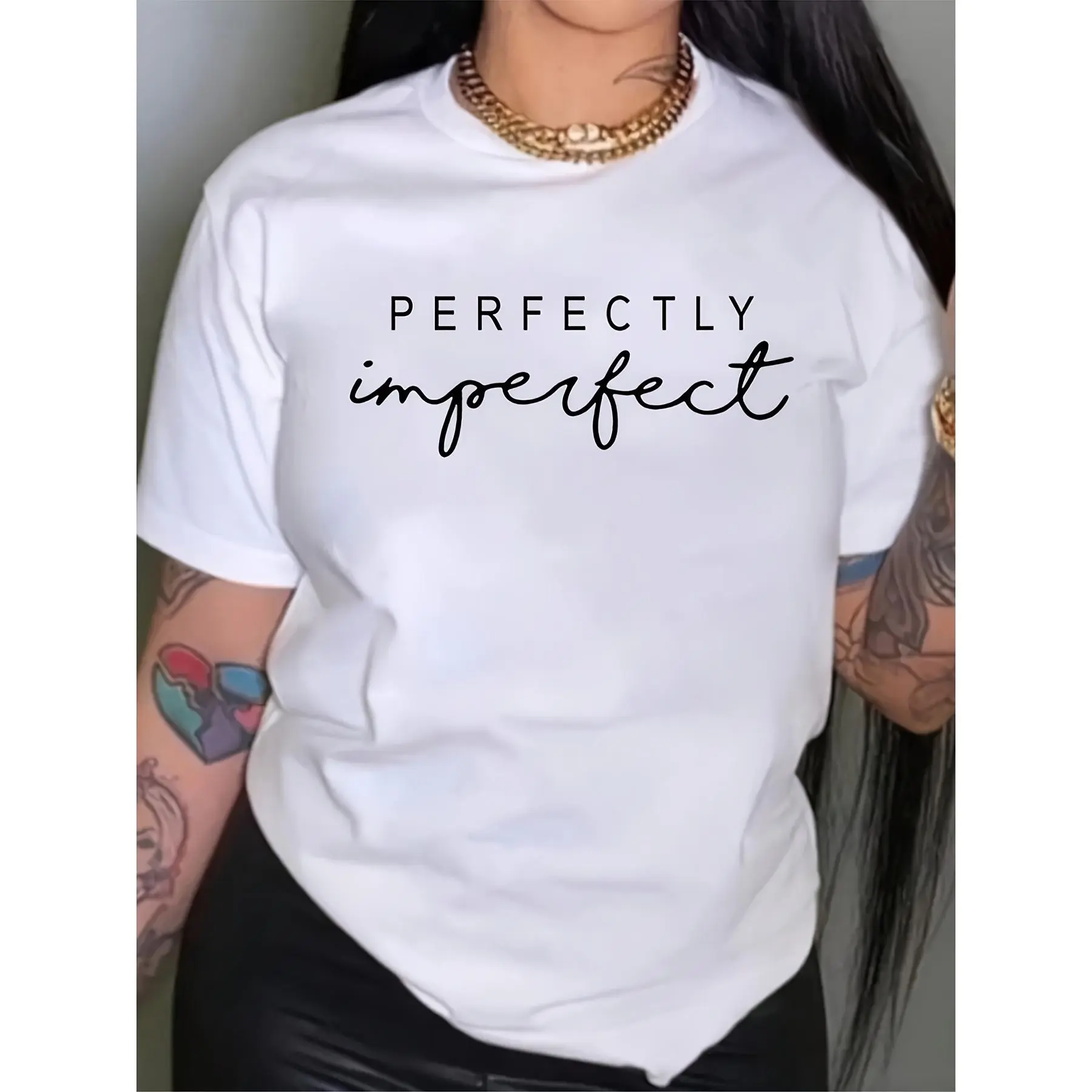 Black Casual Short-Sleeve T-Shirt