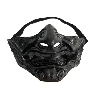 Samurai Mask - 1pc Halloween Party Costume with Ghost Design for Role Play and Decoration, Cosplay Mask