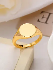 Men's Minimalist Geometric Design Copper Ring, Elegant Ring, Fashion Accessories for Wedding & Birthday, All-match Jewelry