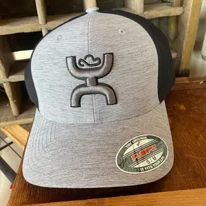 Hooey Ash Grey & Black 6-Panel Flexfit Hat