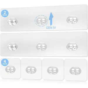 Elegant Shower  Adhesive Replacement, 6 count   Adhesive Hooks and Strips for Shower Shelf and Bathroom Storage Shelf, No Drilling Also Fit Kitchen Rack