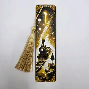 Vintage Train Bookmark with Gold Tassel – Stylish Locomotive Bookshelf Accessory for Readers, Book Lovers, and History Fans bookish gift