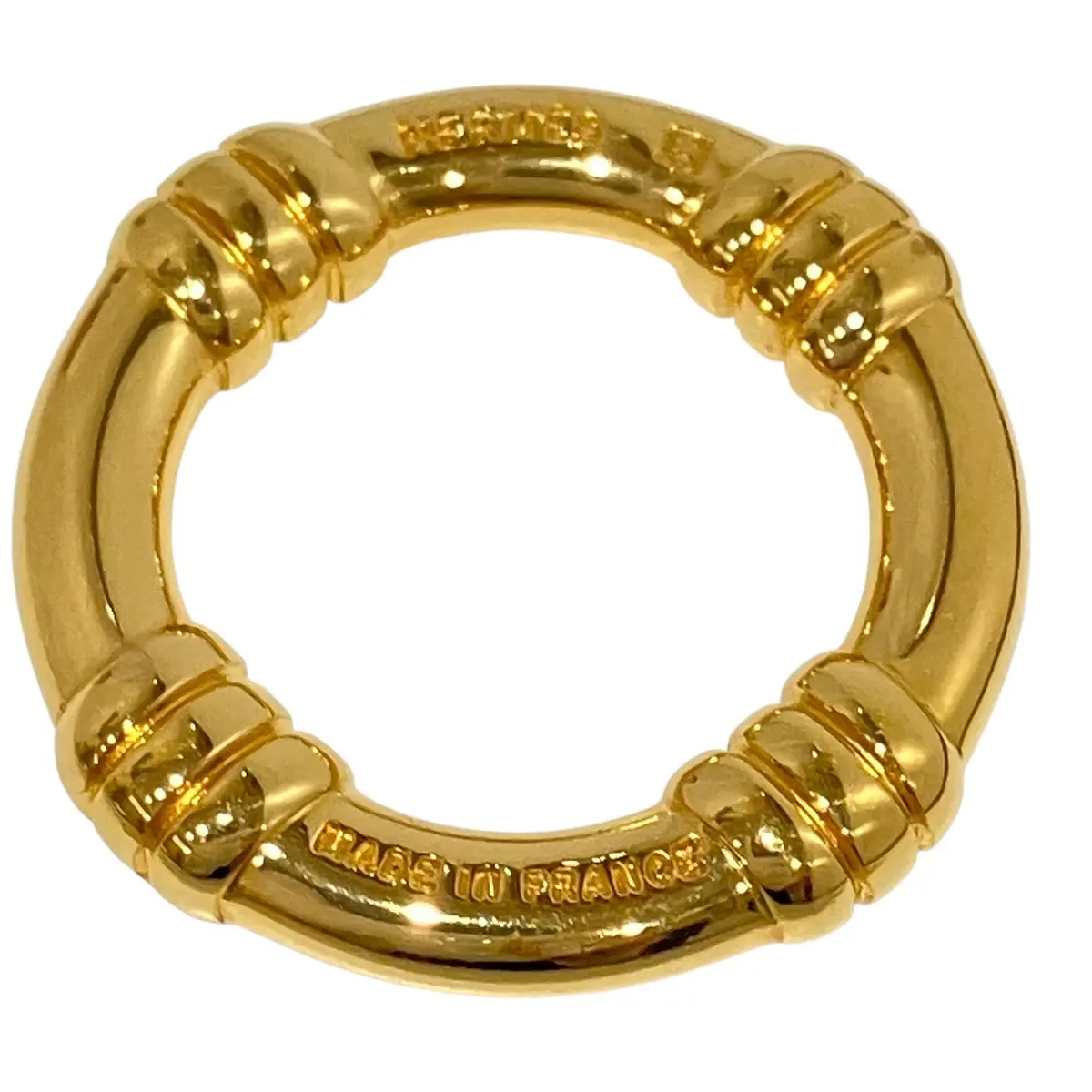 Pre-owned HERMÈS Gold-plated Small Leather Goods Hermes Bouee Scarf Ring Accessory