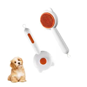 Dog Hair Brush, Self-Cleaning Deshedding Brush for Dogs,Gently Removes Loose Undercoat for Dogs and Cats