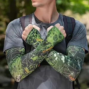 1 Pair of Camouflage Ice Silky Arm Sleeves for Men & Women - UPF Sun Protection, Windproof, Ideal for Outdoor Fishing, Hunting, Cycling, Polyester Material, Sporty Design, Fishing Sleeves |   UPF Sun Protection |   Knit Construction