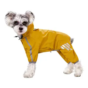 Dog Raincoat Clothing Clothes Waterproof Breathable Comfort Elastic Edges Night Reflective Strip Suitable for Different Dog Weights Pet Supplies