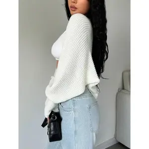 Plain Long Sleeve Minimalist Cropped Cardigan, Casual Everyday Wear,Long Sleeve Tops Knitwear Fit Button Womenswear