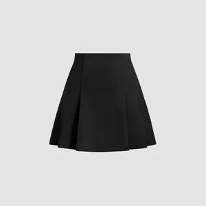 Cider [5 colors, size 0-10] Solid Mid Waist Pleated Mini Skirt