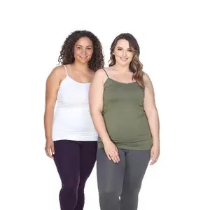 212 MAIN Women's Plus Size Polyester-Spandex 2-Piece Leggings & Blouses Set - Sleeveless Basic Smooth Solid White & Olive Casual Tank Tops, Universal Fit (80 PACK Reference) | Women's Clothes, Clothes