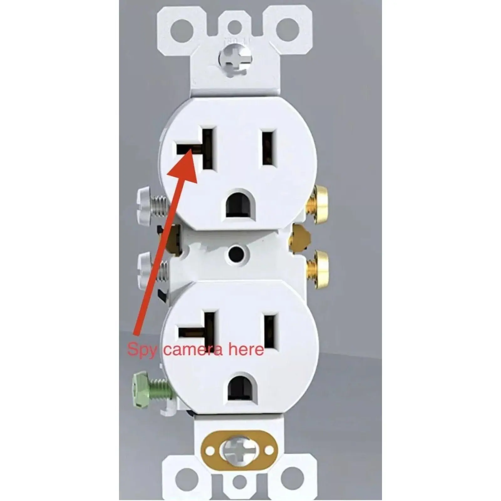 Hardwired Receptacle Wall Outlet Plug With Wifi 4K/1080P Camera with Audio for Home and Office Security Parental Monitoring of Underage Children Live Streaming Alerts, Wifi Enabled