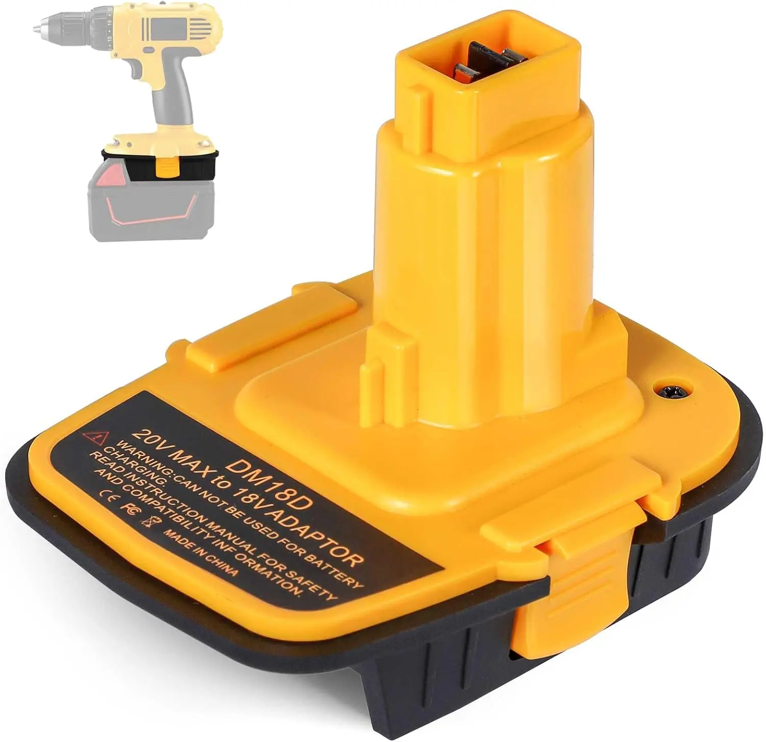 18V-20V High-Quality ABS Power Tool Adapter, Upgraded DCA1820 Converter for Dewalt 20V Li-ion Batteries, 18V NiCad/NiMh Tools & Milwaukee M18 Batteries, Portable Charger USB Charger DM18D Accessory