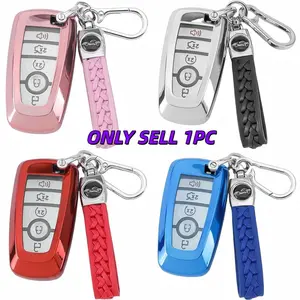 1 pc For Ford Key Fob Cover TPU Key Case Full Protector Compatible With Ford for Fusion for Explorer for Escape for F150 for F250 for F350 for F450 for F550 for Edge for Expedition Car Key Holder Car Key Accessory