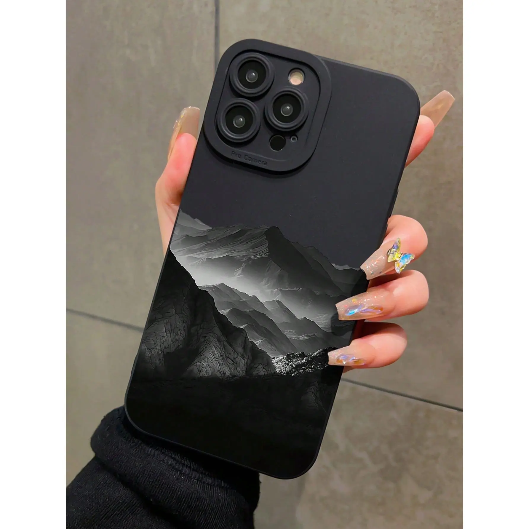 1 black iris mountain landscape design phone case, drop-resistant soft case, waterproof, shockproof, scratch-resistant, compatible with iPhone 17/16/15/14/13/12/11/X/XS/XS Max/16E/12/13 Mini, suitable as a holiday gift for friends, family, or yourself., C