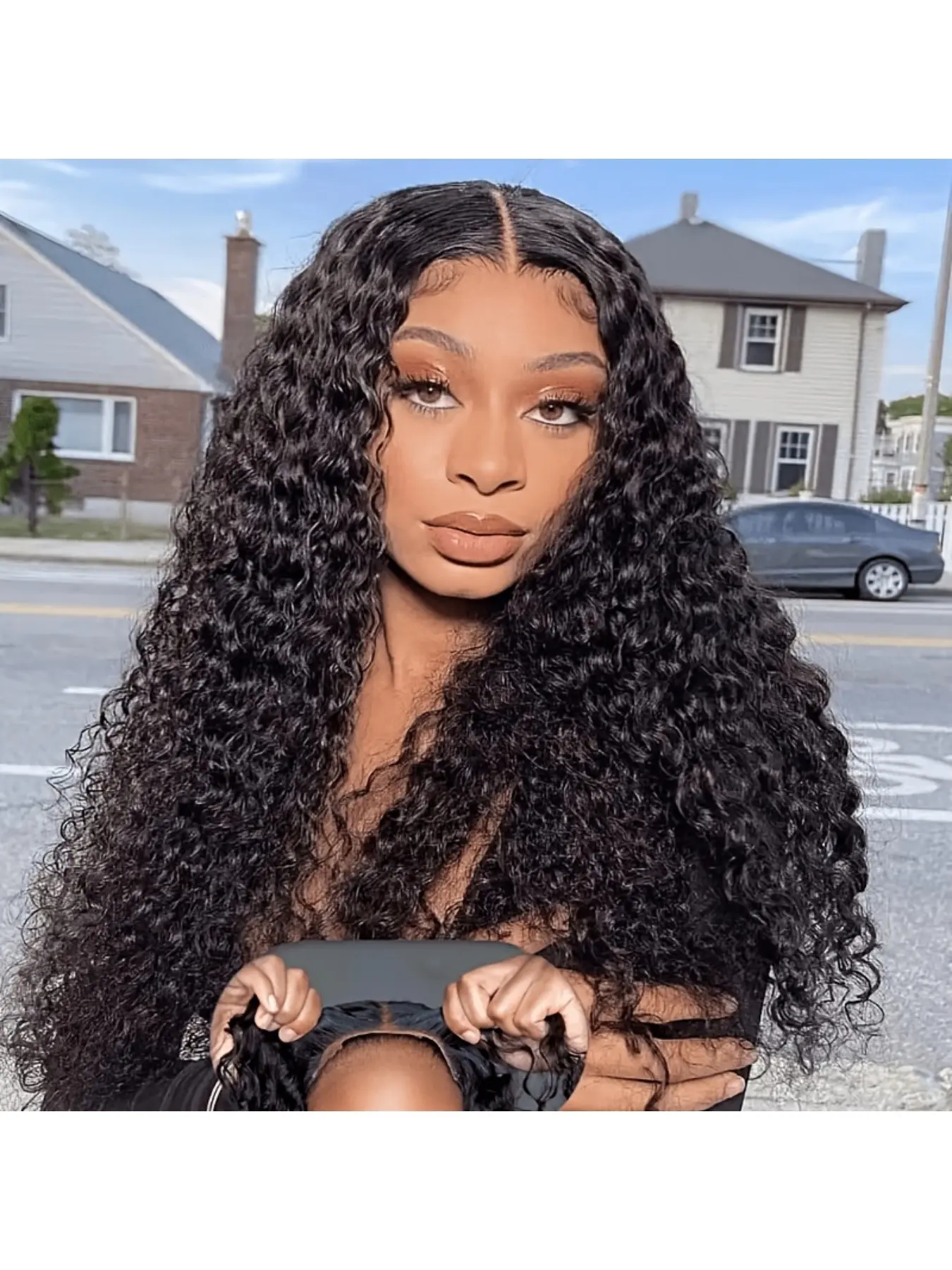 5X5 HD Lace Deep Wave Human Hair Wig, No Glue Closed Glueless Wig, Pre-Plucked Baby Hairs & Pre-Bleached Knots, Snug Fit Elegant Natural Wig for Daily & Party Wear
