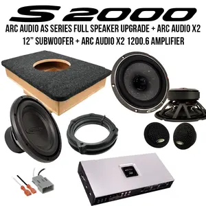 Level 8 Honda S2000 ARC Audio AS Series Full Speaker Upgrade + Arc Audio X2 12” Subwoofer + ARC Audio X2 1200.6 Amplifier