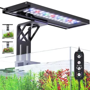 SEAOURA Clip On Aquarium Light for Plants 24/7 Cycle Fish Tank Lights with Timer Full Spectrum  Mode Auto On Off Adjustable Brightness and Height 20W 12inch for 12-20 inch Tank Brightness Fish Tank Light with for Planted Tank Aquatic Life  RGB Led