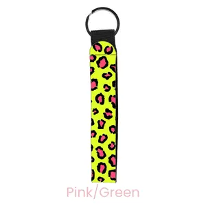 abbyrose Cheetah Wristlet Key Chain Pink/Green