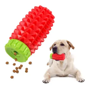 Interactive Dog Chew Toy Pineapple Shape TPR Rubber Slow Feeder Treat Dispenser Ball for Small Medium Dogs Durable Bite Resistant Fetch Toy