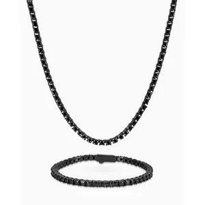 JAXXON - Tennis Set Square Cut - 3mm - Black - Box Clasp