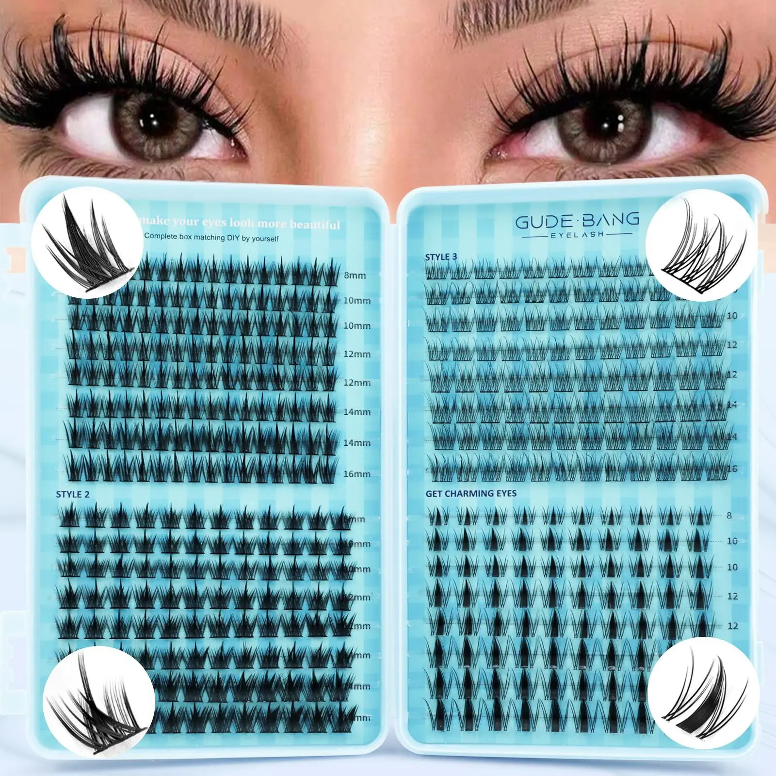 Natural and flowing eyelash curses, pointed eyelash extensions, CC-shaped curly single eyelash extensions, 8-16mm curses with base, DIY 400pcs of eyelashes at home, Diy Volume Eyelashes, Cosmetic False Lashes, Diy Makeup Lashes, False Eyelashes Extensions