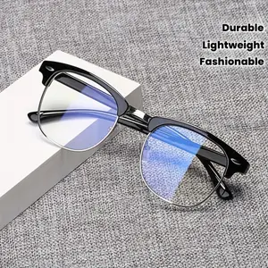 Anti-Blue Light Glasses - Black Metal Frame with Anti-Eye Strain Lens, Modern Y2K Computer Glasses for Men & Women, Lightweight Metal Frame Eyewear with, Compatible with Smartphones, Tablets, Laptops - Office, Gaming, Everyday Use