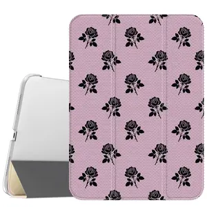 Rose Lace Case for iPad A16 2025 / iPad air 6/ iPad mini 6, Slim Stand Cover with Soft Translucent Frosted Back Pencil Slot, for Samsung Galaxy Tab S9 Tablet Cases