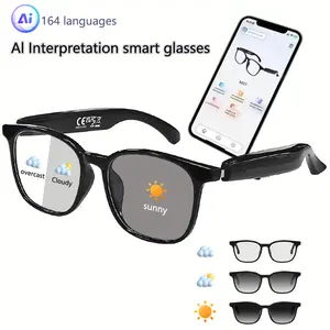AI Smart Glasses with 160+ Languages Translation, ChatGPT Audio Support, HD Voice Calls & HiFi Music, Built-in Mic & Speaker, Hands-Free Calling, Color Changing Lens, Ideal for Riding, Driving & Travel