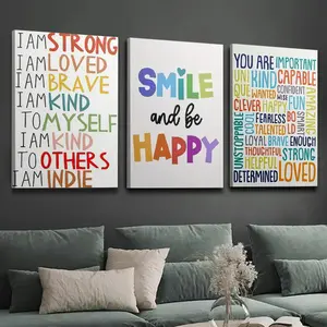 Three-piece framed canvas oil painting and poster, motivational quotes for wall decoration, boosts confidence, life philosophy, home decor, high-definition printing, ideal gift, suitable for living room, bedroom, dining room, and office