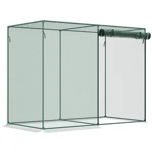 6' x 3' Crop Cage – Green. Two Zippered Doors + Storage Bag + 6 Ground Stakes. 16mm Steel Tube Frame + Tear-Resistant Mesh. 77.5" W x 39.25" D x 59" H