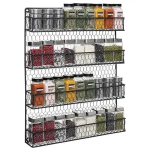 Pantry Door Spice Rack Organizer, Black
