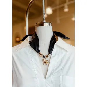 Standing Bulldog Scarf Necklace