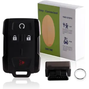 Remote Replacement Key Fob with OBD Simple Key For Chevrolet Colorado,GMC Canyon (15-21),Chevrolet Silverado,GMC Sierra (14-18),FCCID M3N32337100 (1 pcs)
