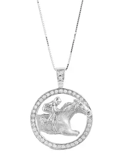 Kelly Herd Women's Circle Race Horse Necklace - Sp100900