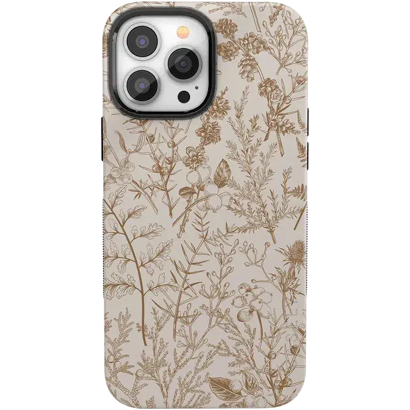 Casely iPhone 13 Pro Max Case | Beige Garden | Neutral Floral | Bold Protective Design | Compatible with MagSafe