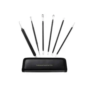 CHRISTMAS GIFT 6-Piece Blackhead Remover Tool Kit – 6-Piece Stainless Steel Pimple Popper, Acne & Comedone Extractor Set for Facial Skin Care & Deep Pore Cleansing