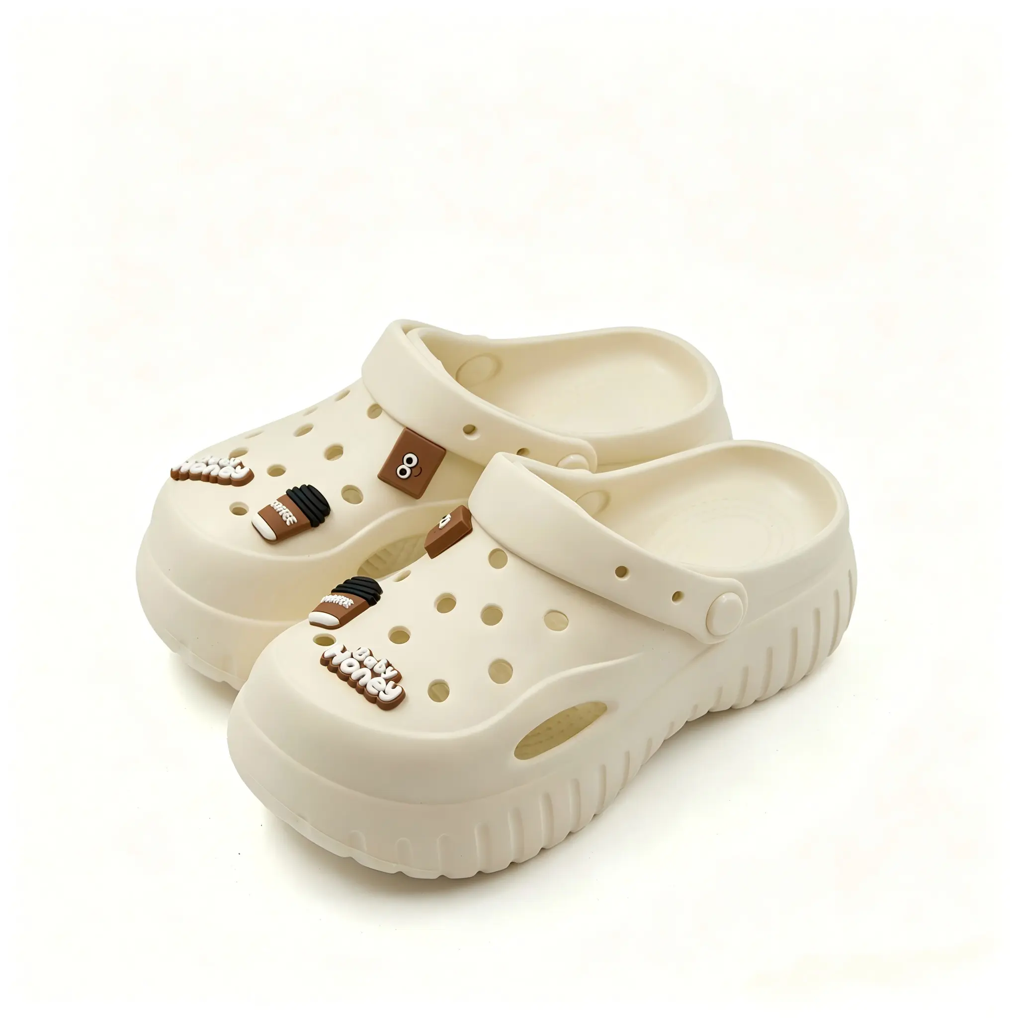 GRIP&GO Women's EVA Clogs - No-Buckle, Easyslide, Comfi, Footbed Design, Decorated with Various Elements, Durable, Non-Slip Sole, Breathable, Comfortable Slide Slippers for Home & Outdoor Walking, No-Buckle Women's Clogs, Easyslide Women's Clogs