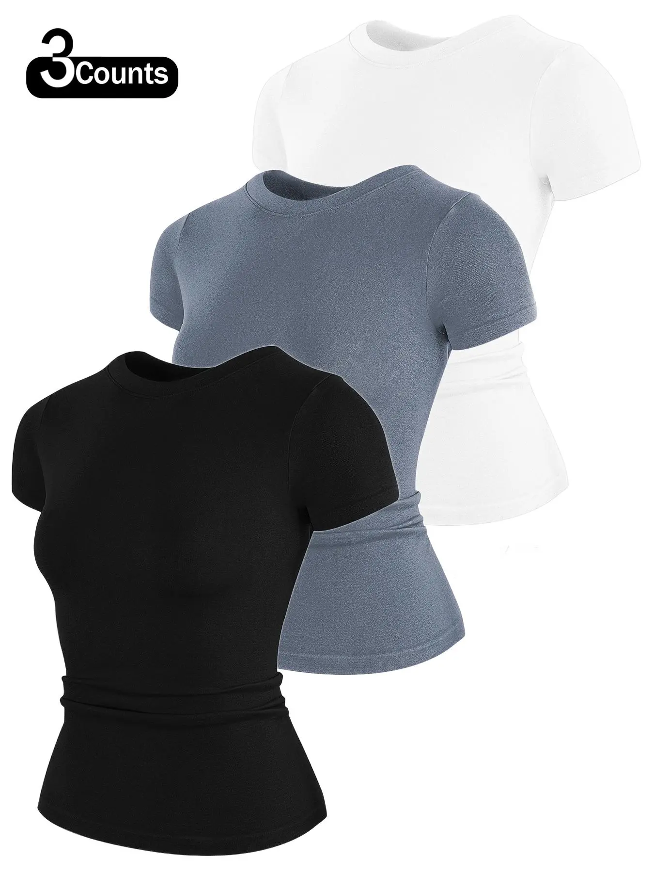 Women's Solid Long Sleeve Sports Tee, Breathable Comfortable Sports T-shirt for Gym Fitness Workout Running, Ladies Sportswear for All Seasons