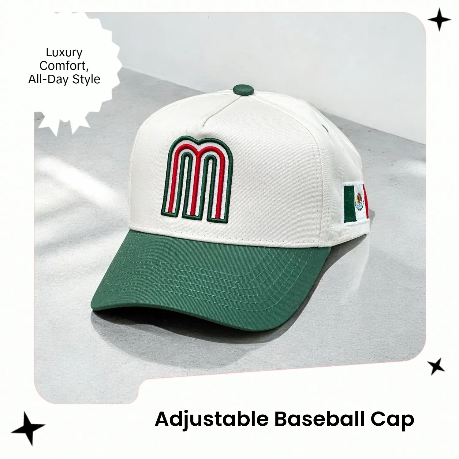Unisex Classic Baseball Cap - Adjustable Fit Hat, 5-Panel Crown, Soft Premium Cotton, Cool Eyelet Vents, Easy to Style, Elevated Classic Look, Breathable Festive Party Accessory (Home & Party Supplies)